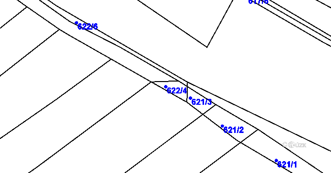 Parcela st. 622/4 v KÚ Zruč nad Sázavou, Katastrální mapa