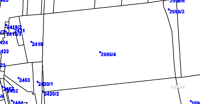 Parcela st. 2595/4 v KÚ Zruč nad Sázavou, Katastrální mapa