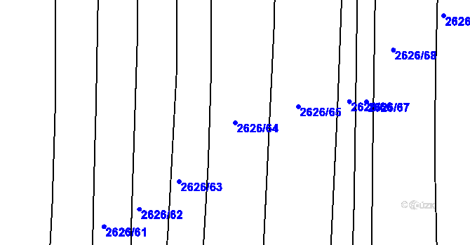 Parcela st. 2626/64 v KÚ Zruč nad Sázavou, Katastrální mapa