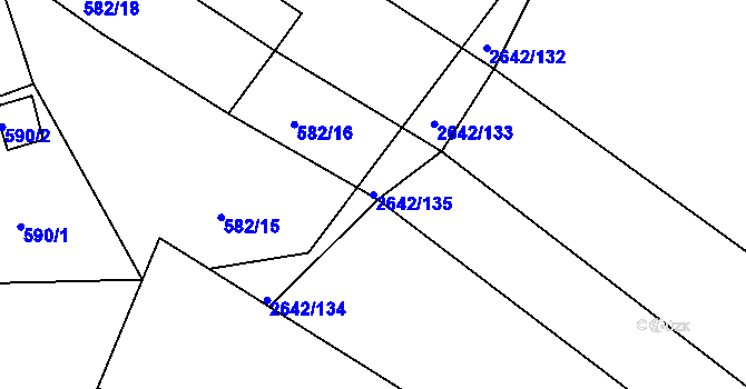 Parcela st. 2642/135 v KÚ Zruč nad Sázavou, Katastrální mapa