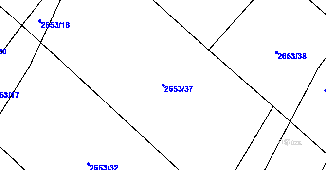 Parcela st. 2653/37 v KÚ Zruč nad Sázavou, Katastrální mapa