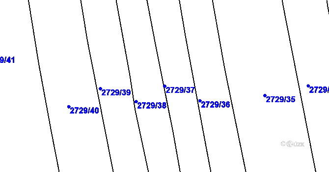 Parcela st. 2729/37 v KÚ Zruč nad Sázavou, Katastrální mapa