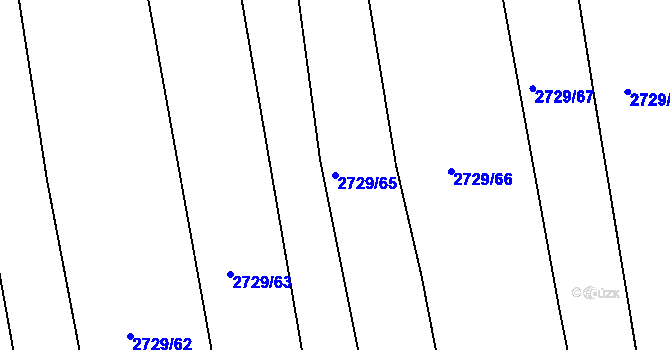 Parcela st. 2729/65 v KÚ Zruč nad Sázavou, Katastrální mapa