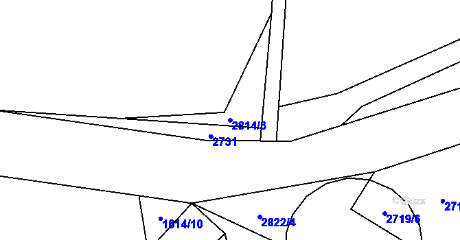Parcela st. 2814/3 v KÚ Zruč nad Sázavou, Katastrální mapa