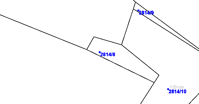 Parcela st. 2814/8 v KÚ Zruč nad Sázavou, Katastrální mapa