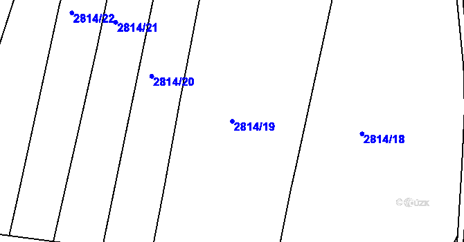 Parcela st. 2814/19 v KÚ Zruč nad Sázavou, Katastrální mapa