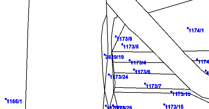 Parcela st. 2829/19 v KÚ Zruč nad Sázavou, Katastrální mapa