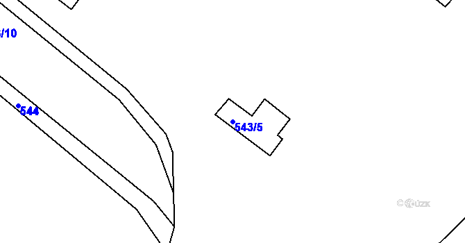 Parcela st. 543/5 v KÚ Zubrnice, Katastrální mapa