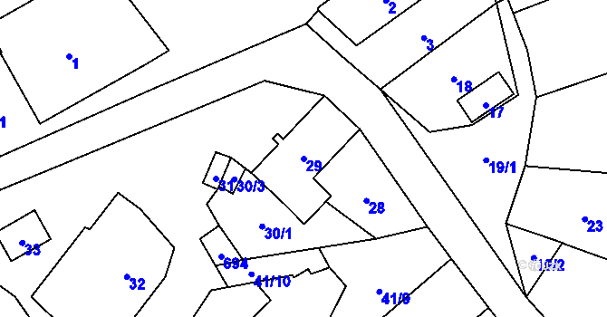 Parcela st. 29 v KÚ Zubří u Nového Města na Moravě, Katastrální mapa
