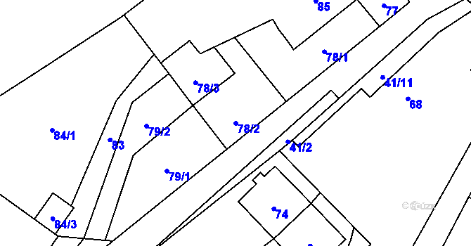 Parcela st. 78/2 v KÚ Zubří u Nového Města na Moravě, Katastrální mapa