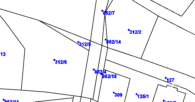 Parcela st. 862/6 v KÚ Zubří u Nového Města na Moravě, Katastrální mapa