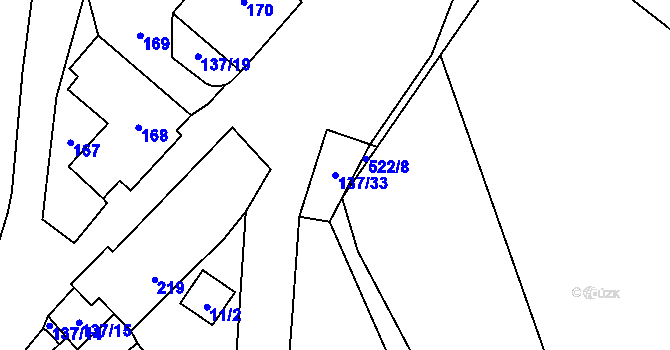 Parcela st. 137/33 v KÚ Zubří u Nového Města na Moravě, Katastrální mapa