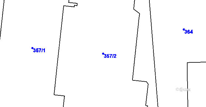 Parcela st. 357/2 v KÚ Zubří, Katastrální mapa
