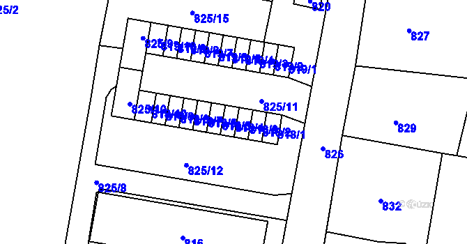 Parcela st. 818/4 v KÚ Zubří, Katastrální mapa