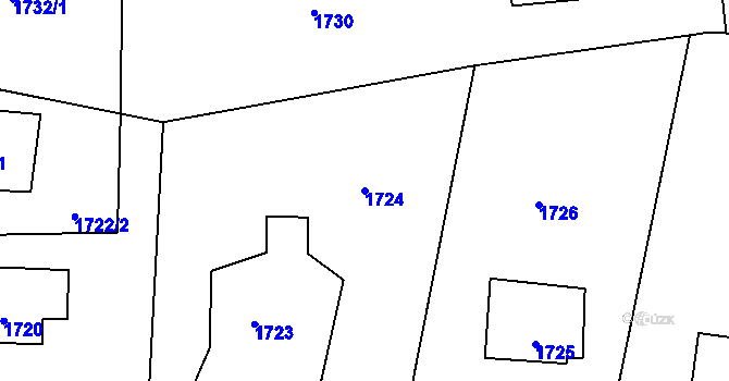 Parcela st. 1724 v KÚ Zubří, Katastrální mapa