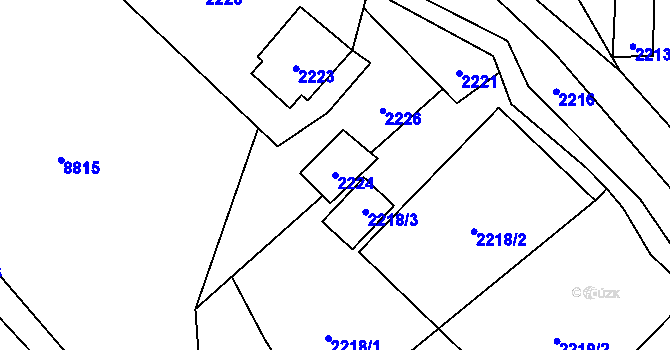 Parcela st. 2224 v KÚ Zubří, Katastrální mapa