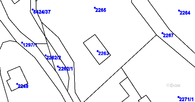 Parcela st. 2263 v KÚ Zubří, Katastrální mapa