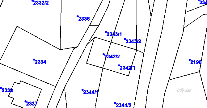 Parcela st. 2342/2 v KÚ Zubří, Katastrální mapa