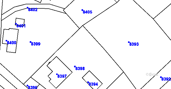 Parcela st. 2444/4 v KÚ Zubří, Katastrální mapa
