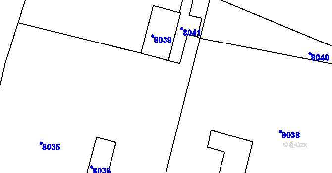 Parcela st. 2580/1 v KÚ Zubří, Katastrální mapa