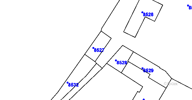 Parcela st. 3045 v KÚ Zubří, Katastrální mapa