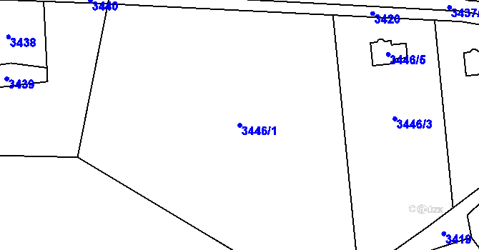 Parcela st. 3446/1 v KÚ Zubří, Katastrální mapa