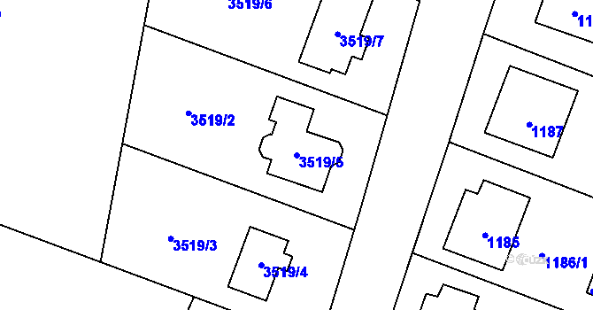 Parcela st. 3519/5 v KÚ Zubří, Katastrální mapa