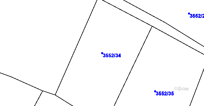 Parcela st. 3552/34 v KÚ Zubří, Katastrální mapa