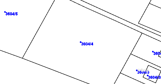 Parcela st. 3604/4 v KÚ Zubří, Katastrální mapa