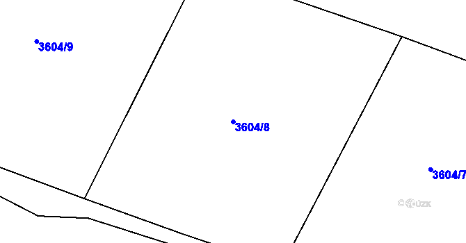Parcela st. 3604/8 v KÚ Zubří, Katastrální mapa