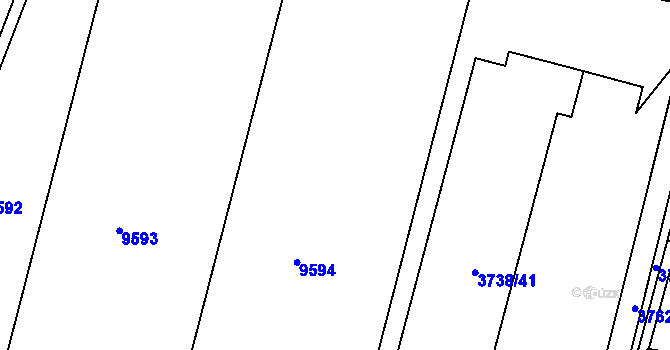 Parcela st. 3738/28 v KÚ Zubří, Katastrální mapa