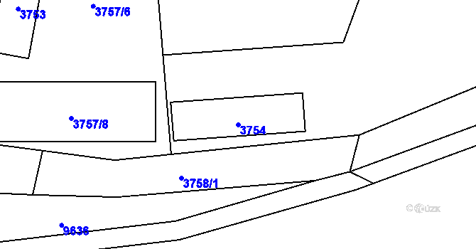 Parcela st. 3754 v KÚ Zubří, Katastrální mapa