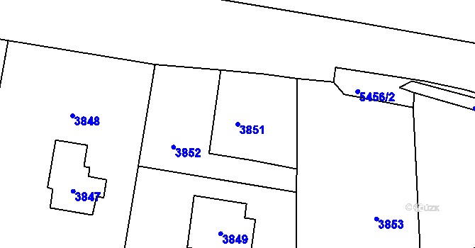 Parcela st. 3851 v KÚ Zubří, Katastrální mapa