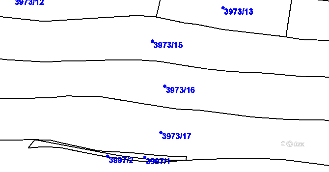 Parcela st. 3973/16 v KÚ Zubří, Katastrální mapa
