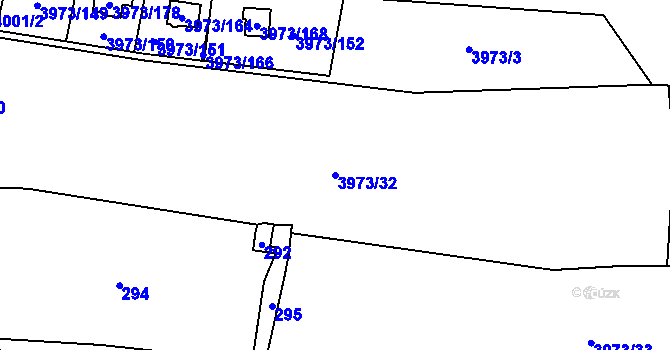 Parcela st. 3973/32 v KÚ Zubří, Katastrální mapa