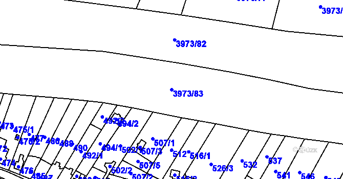 Parcela st. 3973/83 v KÚ Zubří, Katastrální mapa