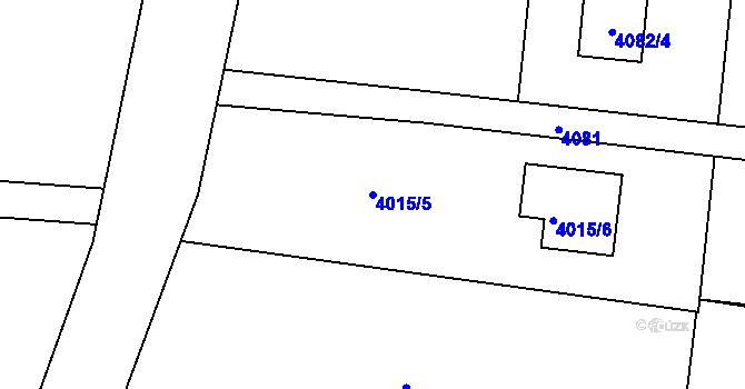 Parcela st. 4015/5 v KÚ Zubří, Katastrální mapa