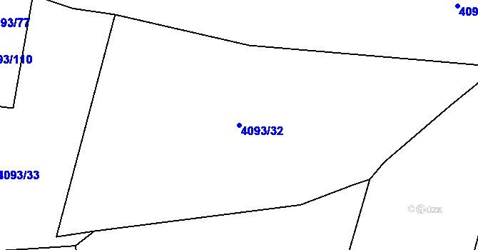 Parcela st. 4093/32 v KÚ Zubří, Katastrální mapa