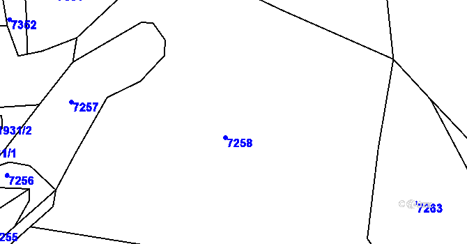 Parcela st. 4093/44 v KÚ Zubří, Katastrální mapa