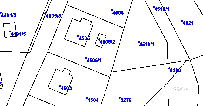 Parcela st. 4506 v KÚ Zubří, Katastrální mapa