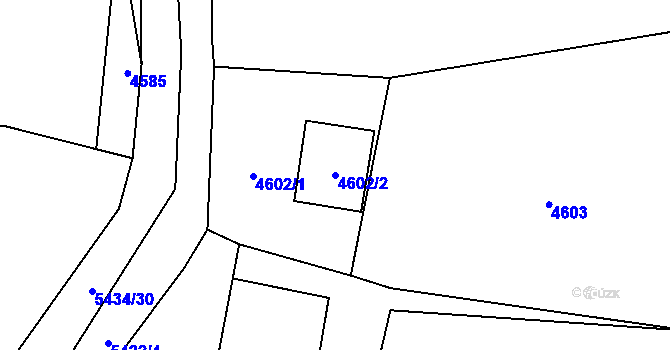 Parcela st. 4602/2 v KÚ Zubří, Katastrální mapa