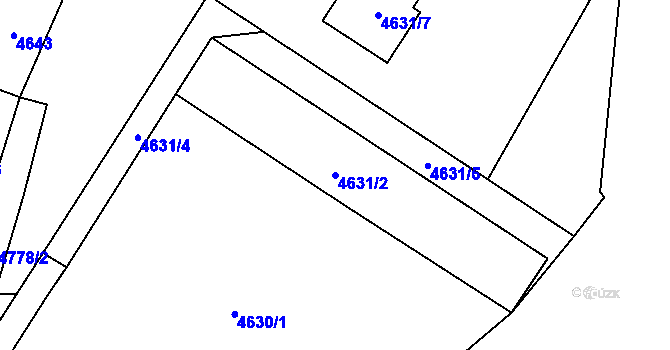 Parcela st. 4631/2 v KÚ Zubří, Katastrální mapa
