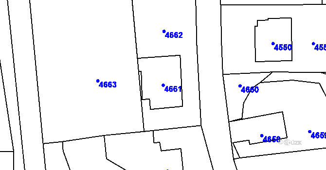 Parcela st. 4661 v KÚ Zubří, Katastrální mapa