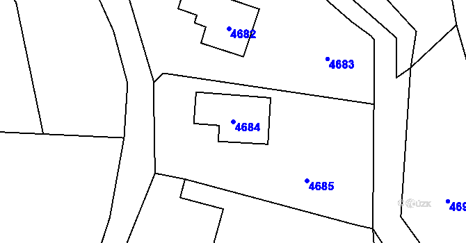 Parcela st. 4684 v KÚ Zubří, Katastrální mapa