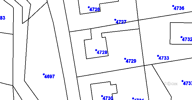 Parcela st. 4728 v KÚ Zubří, Katastrální mapa