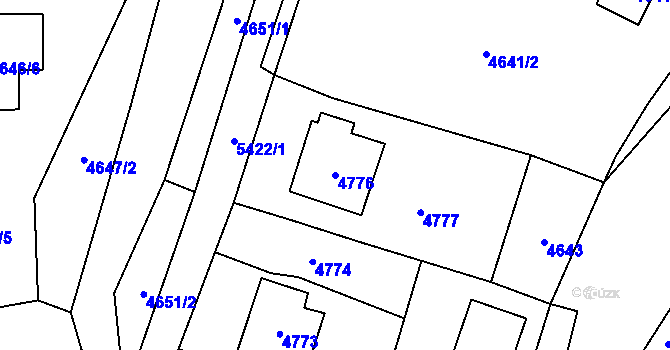 Parcela st. 4776 v KÚ Zubří, Katastrální mapa