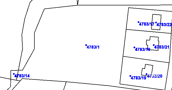 Parcela st. 4783/1 v KÚ Zubří, Katastrální mapa