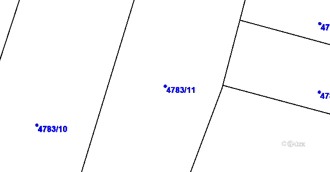 Parcela st. 4783/11 v KÚ Zubří, Katastrální mapa