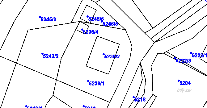 Parcela st. 5236/2 v KÚ Zubří, Katastrální mapa