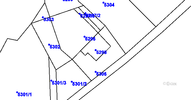 Parcela st. 5298 v KÚ Zubří, Katastrální mapa